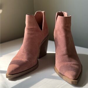 Vince Camuto Pink Suede Ankle Booties